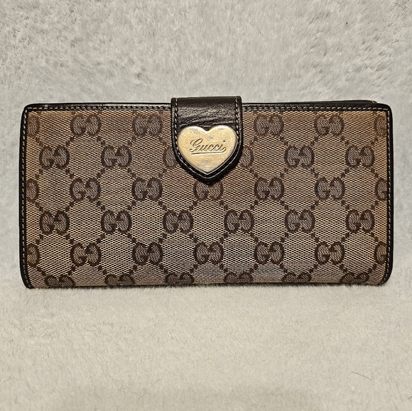 Gucci Handbags - Vintage Gucci Women's Leather & Canvas Long Wallet